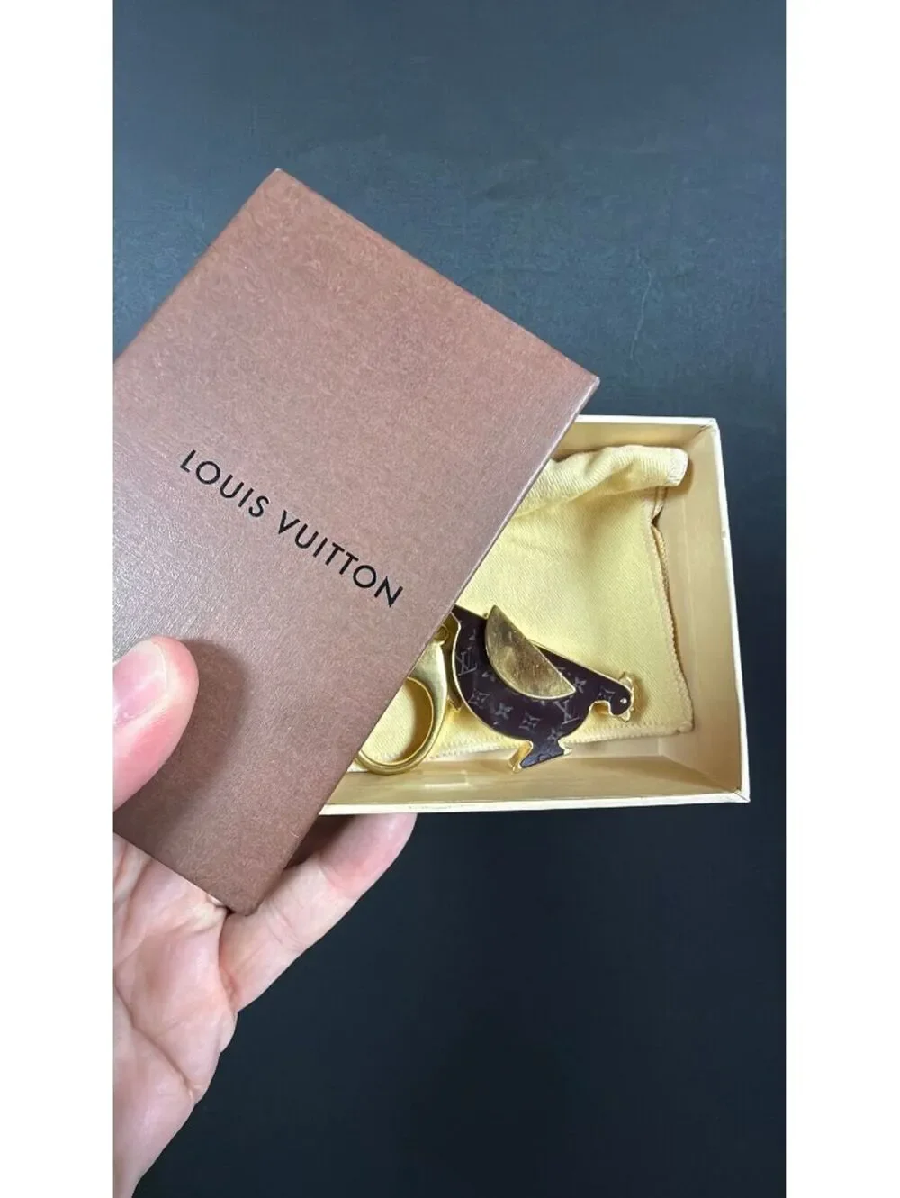 Louis Vuitton Black Enamel Gold Rooster Bag Charm